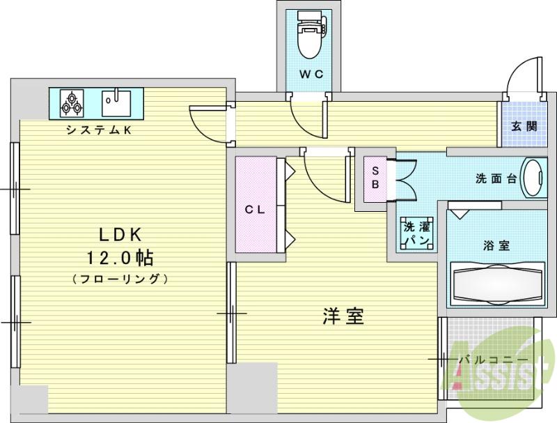 エンシン北大阪ビル(1LDK/4階)の間取り写真