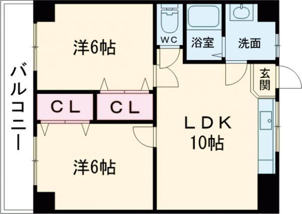 メゾンドグラニット(2LDK/3階)の間取り写真