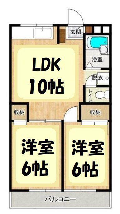 プルミエハイツ(2LDK/3階)の間取り写真
