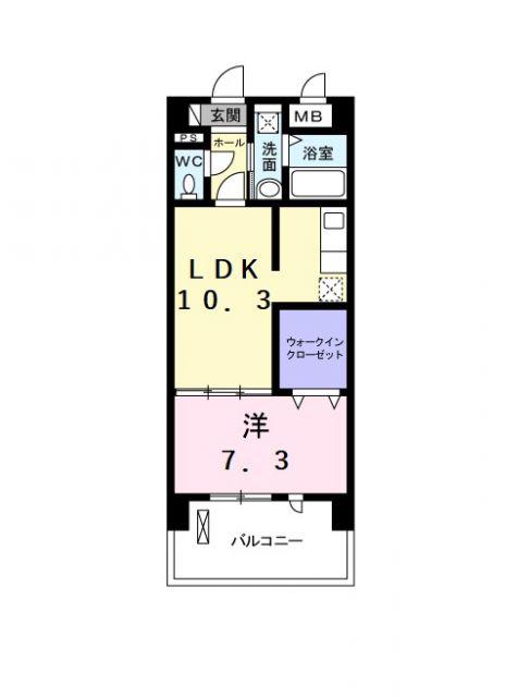 レイクサイド ホシノ I(1LDK/5階)の間取り写真