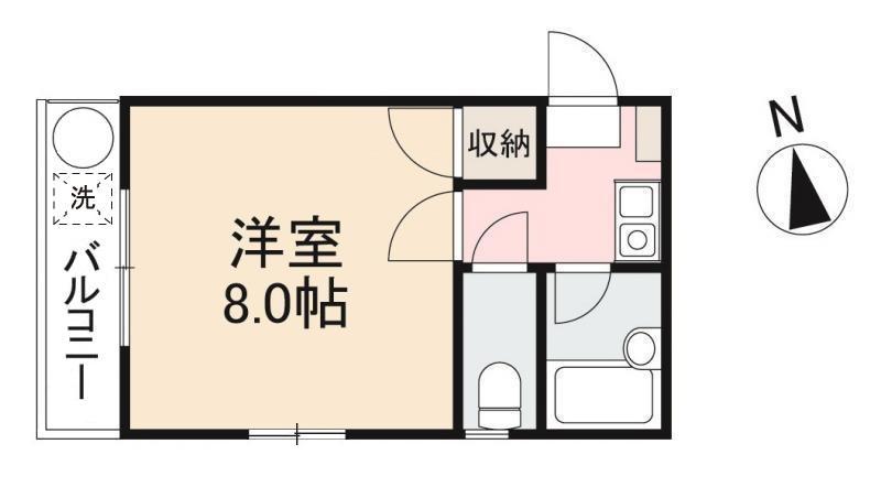 キクイハイツ(1K/3階)の間取り写真