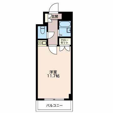 ジュネス佐久間(ワンルーム/3階)の間取り写真