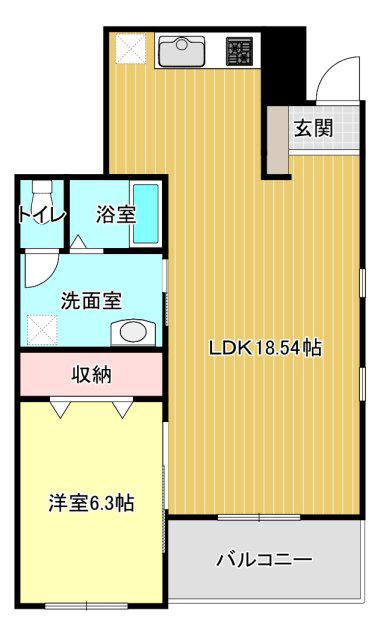 カーサ ルミーナ(1LDK/1階)の間取り写真