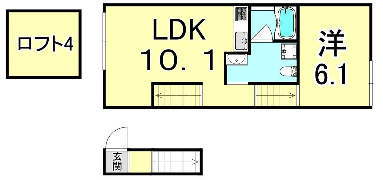 OHGIソラノマ(1LDK/1階)の間取り写真