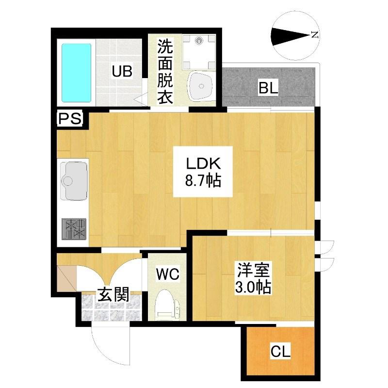 GRANDTIC D(1LDK/1階)の間取り写真