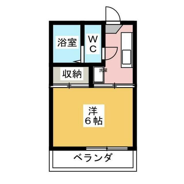 クロノス秦野東海大学前(1K/1階)の間取り写真