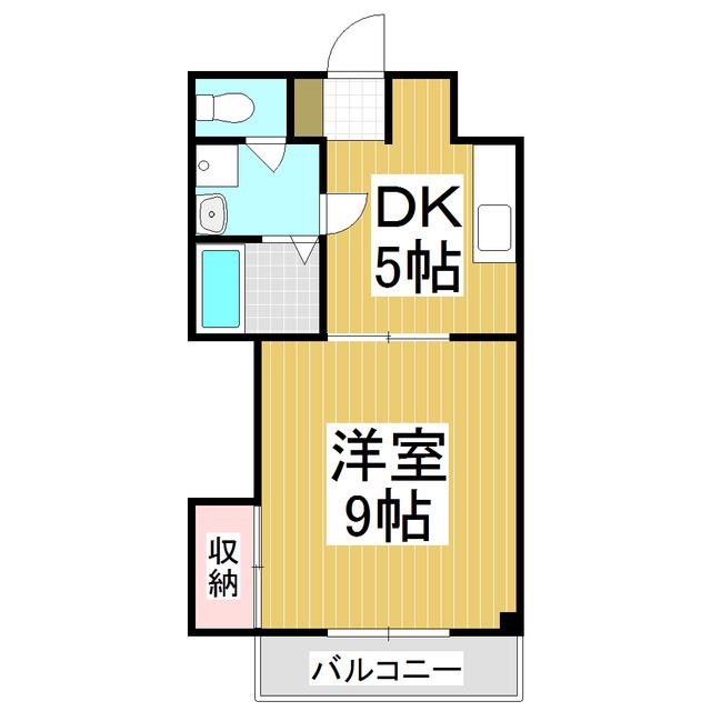 カイセー三芳(1DK/3階)の間取り写真