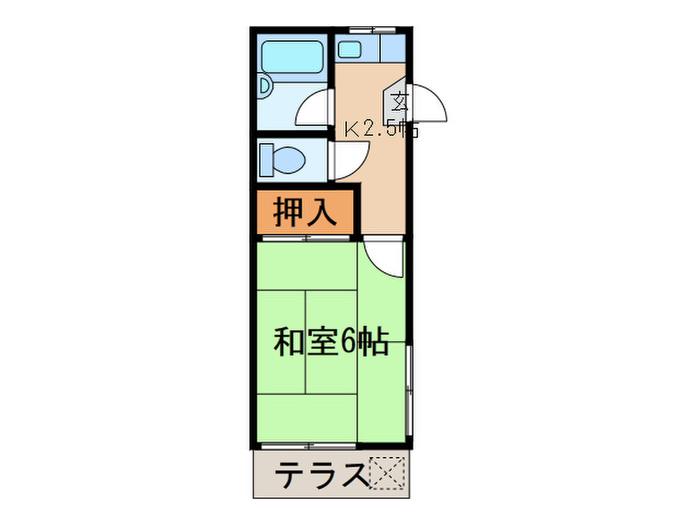 第1幸銀荘(1K/1階)の間取り写真