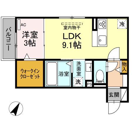 レクエルド(1LDK/2階)の間取り写真