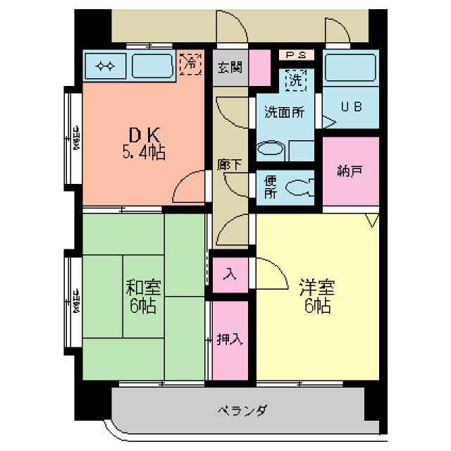 コンフォール藤(2DK/3階)の間取り写真