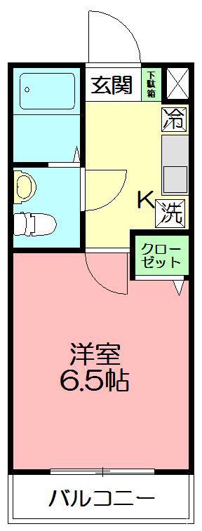 ピリカヴェーラ湘南(1K/1階)の間取り写真