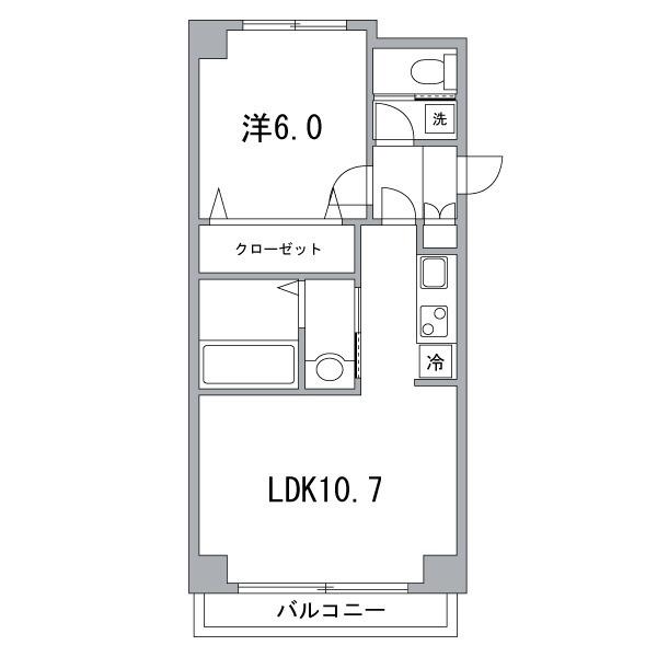 ルーブル白金(1LDK/1階)の間取り写真
