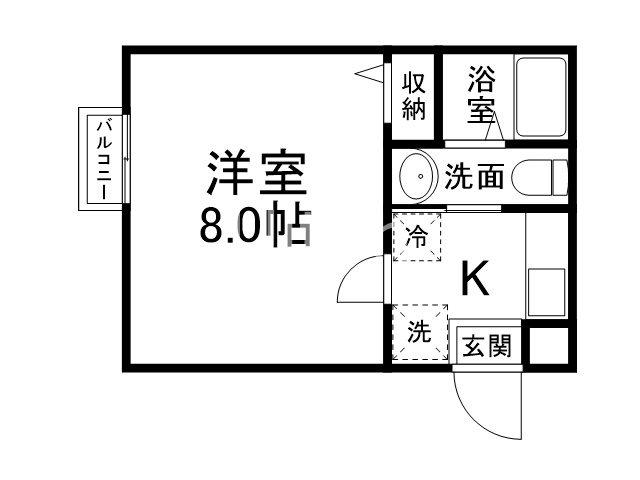 アークリード四条油小路(1K/4階)の間取り写真
