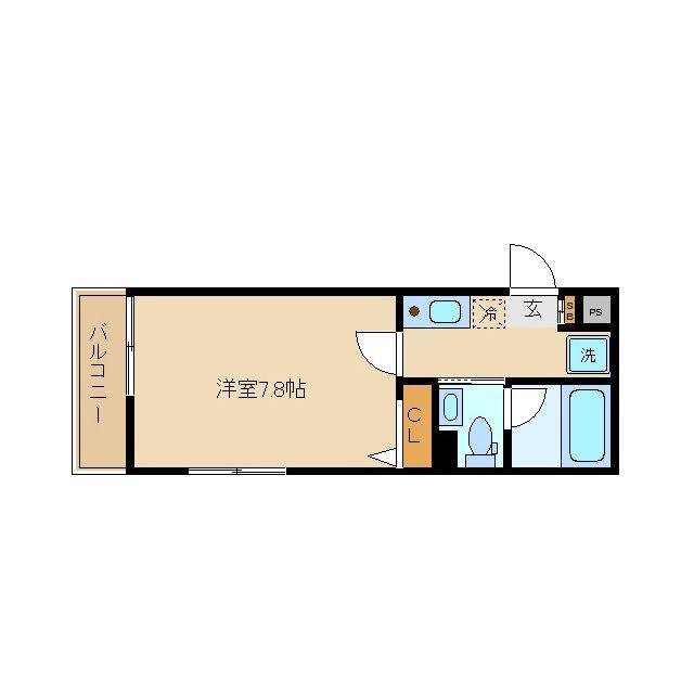 ドルチェ南台(1K/1階)の間取り写真