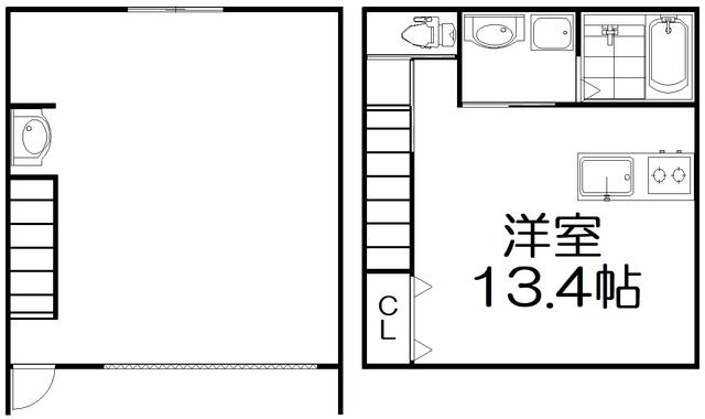 BASE山之上(ワンルーム/2階)の間取り写真