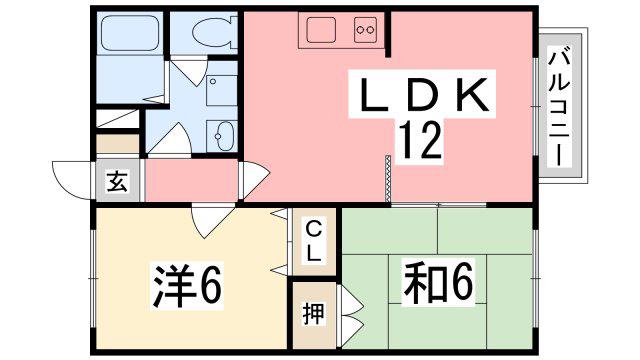 マイホーム(2LDK/1階)の間取り写真