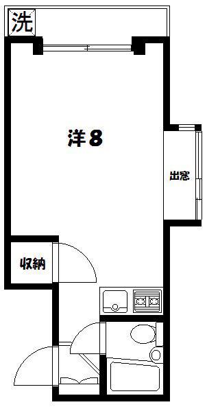 クレッセントハイツ(ワンルーム/3階)の間取り写真