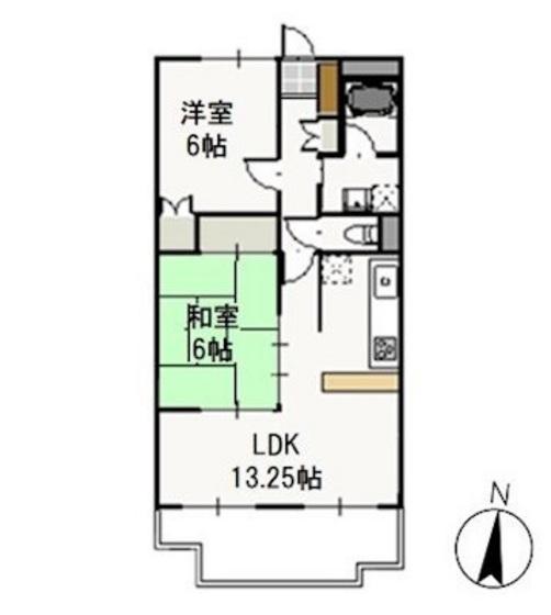 アヴェニューK&K(2LDK/3階)の間取り写真