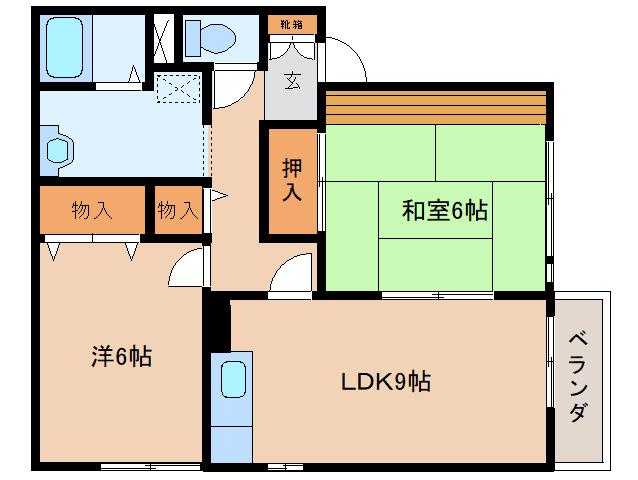 スペースMHM(2LDK/1階)の間取り写真
