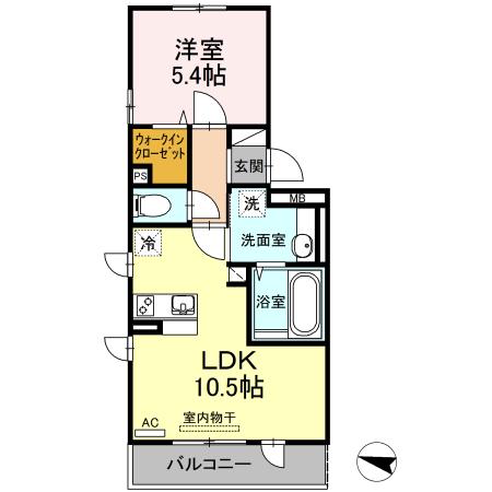 FELIZ(1LDK/3階)の間取り写真