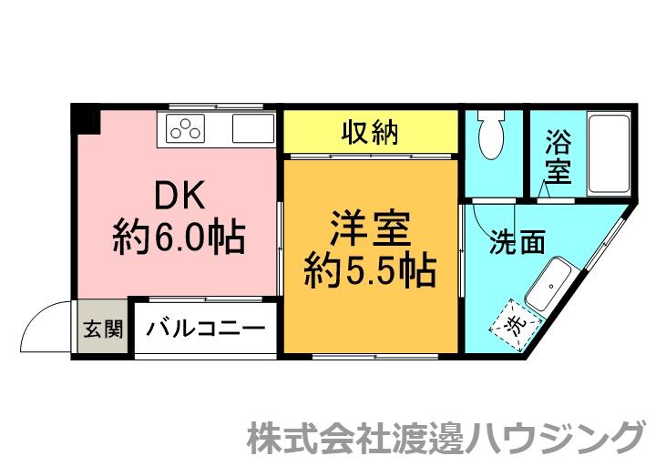 アムールI(1DK/4階)の間取り写真