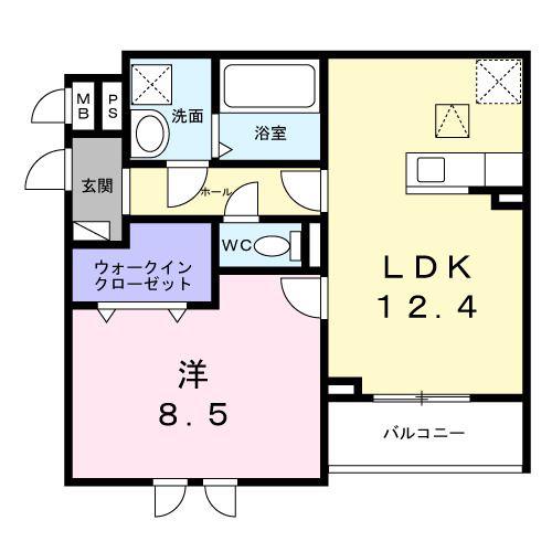 シャルマールスイート(1LDK/1階)の間取り写真