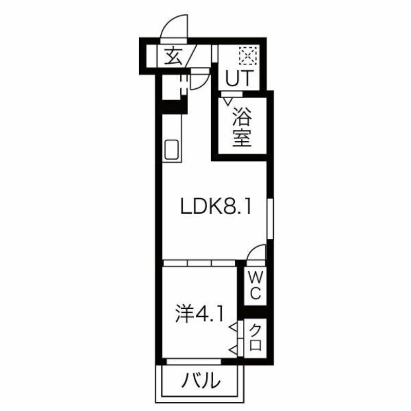 F SECIA新今里(1LDK/3階)の間取り写真