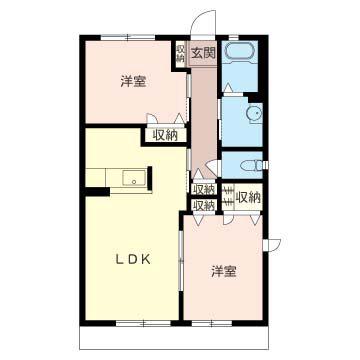 ビューテラスT.OII(2LDK/1階)の間取り写真