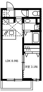 MY STYLE鶴見向井町(1LDK/3階)の間取り写真