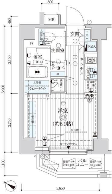レピュア池袋(1K/7階)の間取り写真
