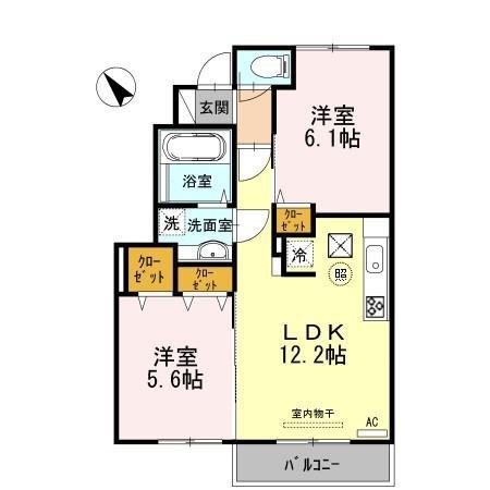 グランアヴァンティA棟(2LDK/1階)の間取り写真