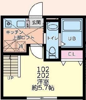 MKY淵野辺(1K/1階)の間取り写真