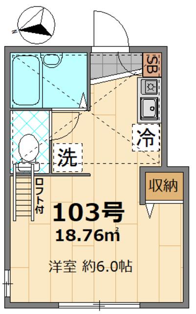 グランブルー大津(ワンルーム/1階)の間取り写真