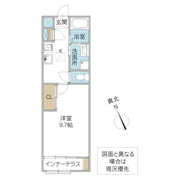 グラティテュード. M II(1K/1階)の間取り写真
