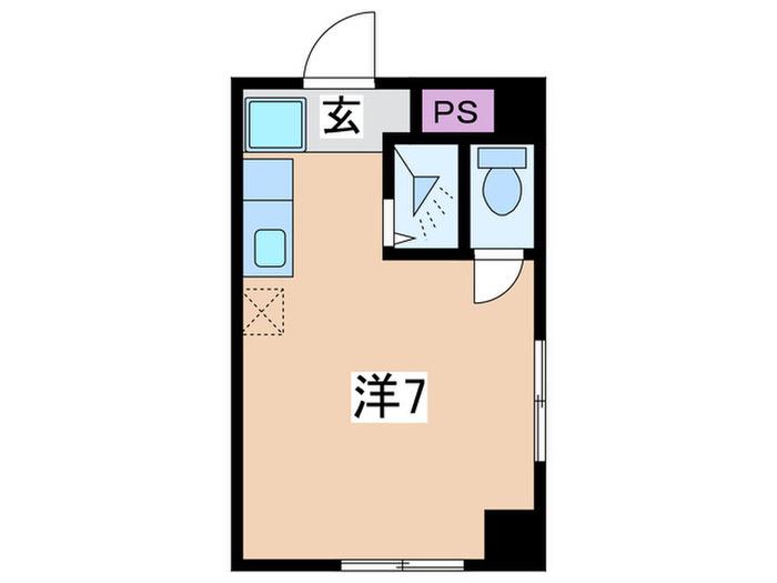プラーズ生田(ワンルーム/2階)の間取り写真