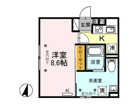 HIGASHISHIRO PARK HO(1K/2階)の間取り写真