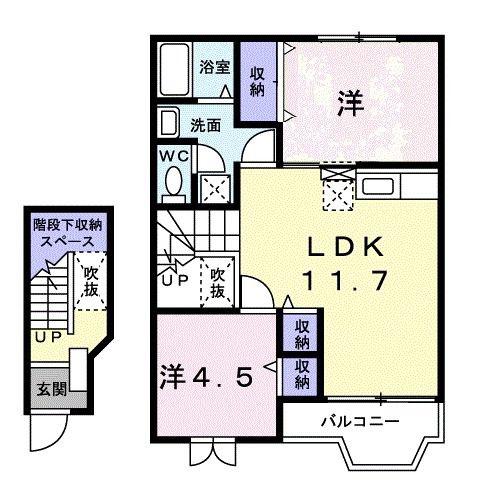 セレーノ I(2LDK/2階)の間取り写真