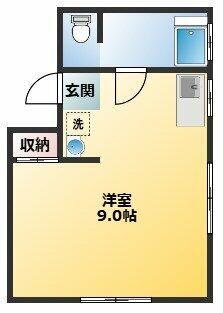 文化ビル(ワンルーム/4階)の間取り写真