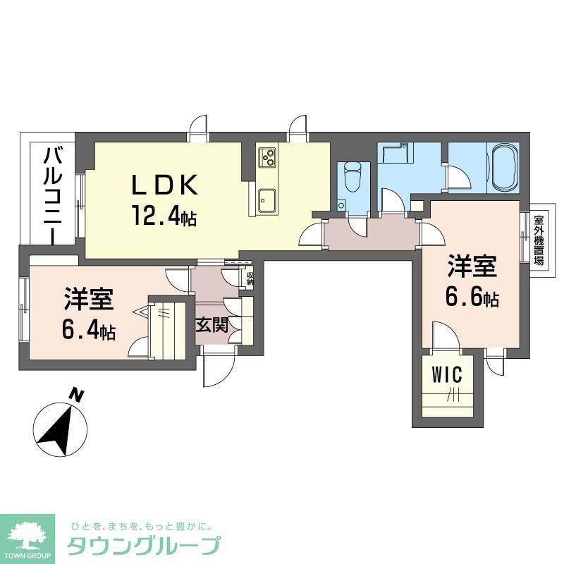 プレミアス上野毛(2LDK/3階)の間取り写真