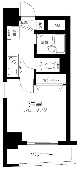 フェニックス日本橋浜町公園(1K/5階)の間取り写真