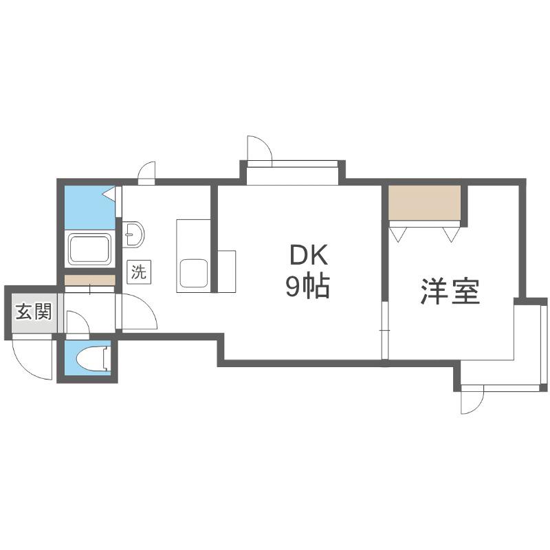 コリーヌ厚別(1LDK/3階)の間取り写真