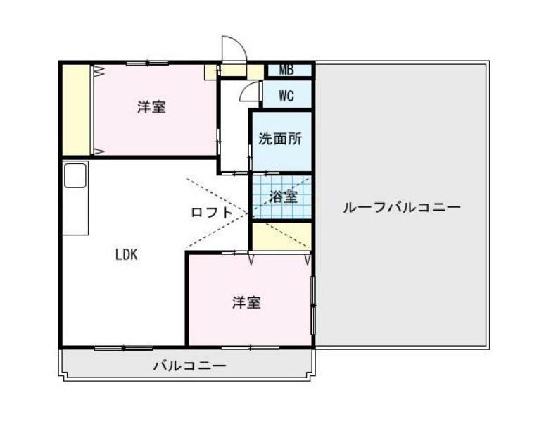 メゾンモンカップ(2LDK/4階)の間取り写真