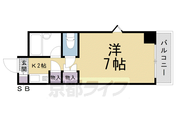 ノアーズアーク京都朱雀(1K/3階)の間取り写真