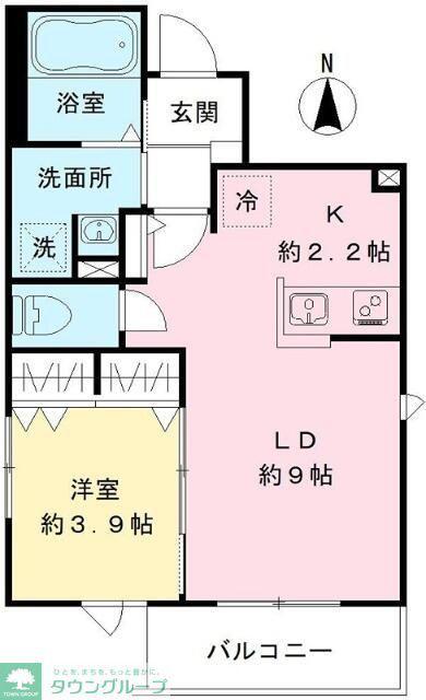 SAKURA TERRACE(1LDK/1階)の間取り写真