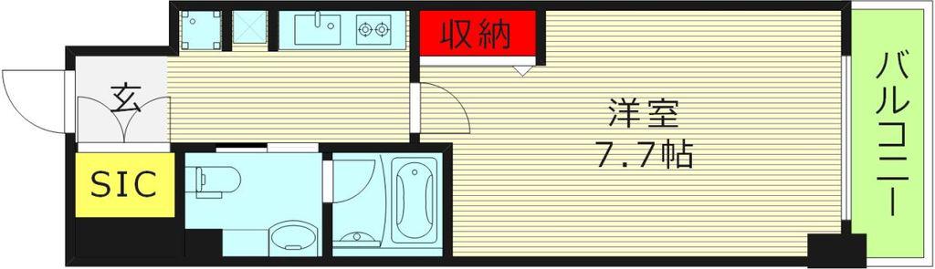 URBANLINK森小路駅前 旧ルネフラッツ(1K/2階)の間取り写真