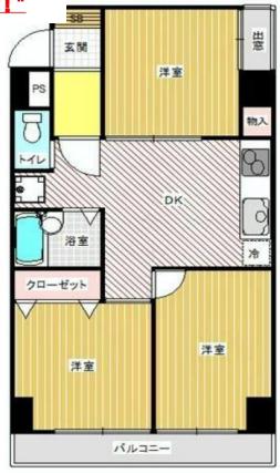 サンライズ目黒(3DK/6階)の間取り写真
