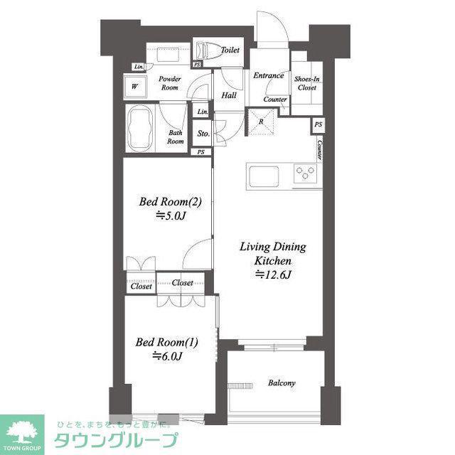 プライマル練馬豊島園(2LDK/8階)の間取り写真