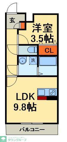 ルイール(1LDK/2階)の間取り写真