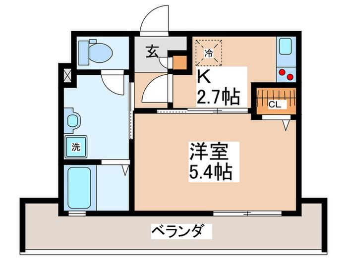 L・FLORE CENTER STAGE(1K/5階)の間取り写真