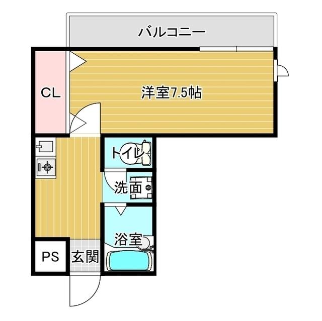 フェイム(1K/1階)の間取り写真